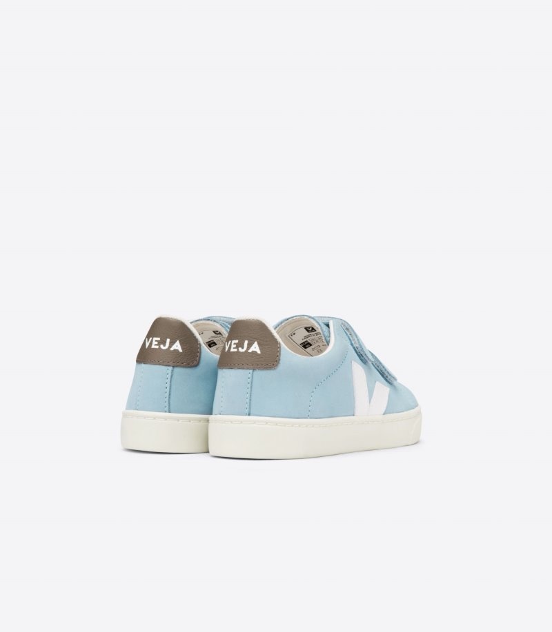 Kids Veja Esplar Nubuck Trainers Blue / White / Dark Grey KSA | OPL-0558