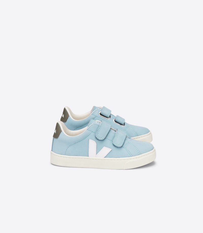 Kids Veja Esplar Nubuck Trainers Blue / White / Dark Grey KSA | OPL-0558