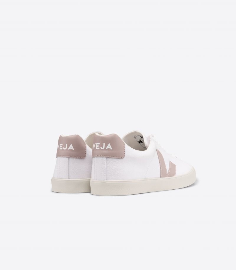 Womens Veja Esplar Se Canvas Trainers White / Pink KSA | VAY-4451